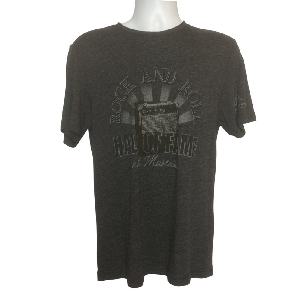 Rock‎ and Roll Hall of Fame Distressed Gray T Shirt Size Medium Casual Music